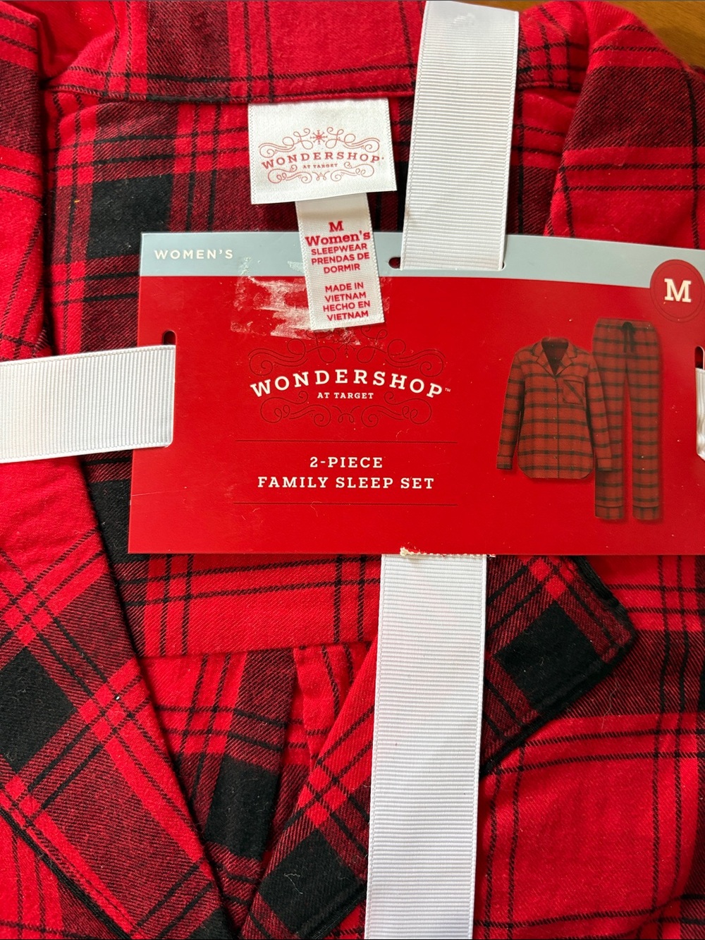 Wondershop Target women’s 2 piece Pajamas Family flannel black red plaid Medium